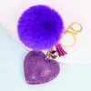 Portachiavi Pompon a cuore Portachiavi Pom-pom multicolore Portachiavi Borsa da donna Anello per auto Accessori fatti a mano Decorazione pendente