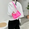 Shoulder Bags Jelly Women's Shopper Bag 2024 Trend Transparent Solid Color Underarm Phone Female Hobos Purses Handbags