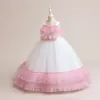 Bellezza Bianco / Rosa Innamorato Abiti da ragazza di fiore Abiti da compleanno per ragazza Gonna da festa per ragazza Ragazza Abito da tutti i giorni Abbigliamento da festa per bambini SZ 2-4 D322134