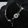 Bracelets de charme F.I.N.S Style chinois réel S925 argent Sterling Jade bouton de paix à la main coquille perle double chaînes main bijoux fins L240322