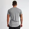 Muscleguys sade giyim fitness t gömlek erkekler o boyun tişört pamuk vücut geliştirme tişörtleri ince fit üstleri spor salonları tshirt homme 240309