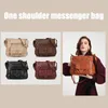 Shoulder Bags Vintage Messenger Bag Women Soft Leather Crossbody Multi-pocket Multi-function Solid Color Retro For Street Travel