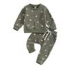 Conjuntos de roupas casuais bebê menino 2 peças roupas dinossauro impressão manga longa moletom calças elásticas criança meninos primavera outono roupas conjunto