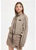 Arbetsklänningar 2024 Ladies Autumn Two Piece Suits Casual All-Match långärmad trench Coat DrawString kjoluppsättningar