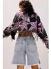 Spring Womens Coat Tassel Star Pattern Jacket with Fur Edge Long Sleeved Cardigan Punk Gothic Cropped Outerwear Short 240315