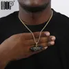 Hip Hop le monde est à vous dirigeable couleur or cubique Zircon colliers pendentifs pour hommes bijoux avec chaîne de Tennis 208s