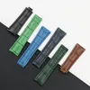 フィットRXウォッチストラップの全本物のレザーウォッチストラップ展開ブレスレット付き20mm緑色の青青253r
