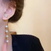 Dangle Earrings Korean Fashion Jewelry 14K Gold Plated Crystal Ball Pendant Long Earline Women's