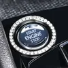 Bilmotorstartstopptillbehör Rhinestone Ring Sticker Diamond Rings för BMW Bencar Interior Decoration 2 st/set