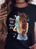 Frauen T Shirts Mama Und Babys Drucke T-shirt Frauen Warme Glücklich Gefühl Sommer Harajuku Weibliche Mode Tops Damen T-shirt