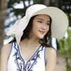 Wide Brim Hats Seaside Sunscreen Straw Hat Foldable Beach Women's Big Brimmed Sun Vacation Travel