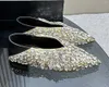 Casual Shoes Fashion Women's 2024 Water Diamond Design pekade platt arbete bekvämt Lefu Senaste