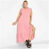 Plus Size Dresses Sleeveless Summer Elegant Maxi Smock Dress Women Frill Sleeve Long Fit Flare Chic Tank Casual Beach 6Xl Drop Deliver Otdqa