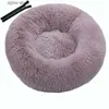 chenils pens Lit pour animaux de compagnie litière pour chat chenil pour chien en peluche rond lit de couchage profond chauffant avec coussin amovible chenil pour animaux de compagnie fermeture éclair amovible et lavable Y240322