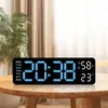 Orologi da parete Orologio digitale a LED Data settimana Display temperatura e umidità Camera da letto Soggiorno Tavolo Allarme elettronico 12/24 ore