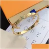 Bangle Designer Banles Bransoletka Bransoletka Kobiety Wisior Listy biżuterii 18K Gold Stated Stal nierdzewna opaska mankietowa mody ACC OT5YN