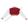 2022 Croped Varsity Letterman Jacket / Women Long Sleeve Baseball Bomber Coats