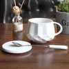 Tassen Europäischen Stil Kaffeetasse Mit Deckel Löffel Kreative Einfache Haushalts Frühstück Haferflocken Paar Wasser Tassen Küche Geschirr