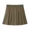 Jupes Marque Jupe courte plissée Mini Polyester XS-XXL Une ligne taille haute JK Sortir Parties Femmes Filles