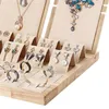 Sacchetti per gioielli Porta orecchini in legno di bambù Vassoio portaoggetti Espositore per ciondolo collana anello
