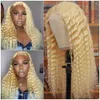 13x4 Diepe Golf 613 Honingblond Krullend Kant Frontale Pruiken 180% Dichtheid Water Wave 13x6 Lace Front Menselijk Haar Pruik voor Vrouwen Keuze