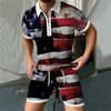 Herren-Trainingsanzüge, Sommer, 3D-Digitaldruck, kurzärmeliges Hemd und Shorts, lässiger Sportanzug, Abschlussballkleidung für Jungen, Herrenjacke