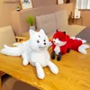 Pluche poppen Super schattig wit rood negenstaartvos knuffels knuffels negenstaartvossen Kyuubi Kitsune poppen creatieve cadeaus voor meisjes Q240322