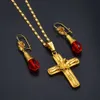 Anniyo Hawaiian Cross Jewelry Sets Wedding Flower Pendant Necklaces Earrings Accessories Guam Micronesia Chuuk Pohnpei #259506