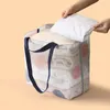 Sacs de courses réutilisables en PVC tissé, grand fourre-tout d'épicerie, rangement de vêtements, sac à main pliable de voyage écologique pour femmes