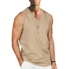 Herrtankstoppar Alla hjärtans dag Mens Summer Beach Simple Classic Solid Color V Neck Bomull och ärmlös Gym T-shirt Bodybuilding