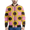 Vestes pour hommes Plantes multicolores Motif de tournesol Veste à glissière Hommes 3D Imprimé Floral Sweatshirts Street Manches longues Manteaux surdimensionnés