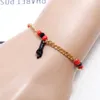 New Titanium Steel Small Hand and Foot Chains Inlaid with Bracelet Red Rope