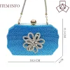 Pompki qsgfc elegancki projekt imprezowy buty i torby zestaw Diamond Butterfly Projekt w niebieskim kolorze