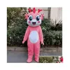 Costumes de mascotte 2024 Halloween Cartoon Dragon Costume Mignon Bébé Adt Marche Party Performance Noël Dressing Props Drop Livraison A Otqux