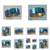 Band Rings 25Pcs English Lords Prayer Cross Mens Rainbow Stainless Steel Jewelry Lots Drop Delivery Ring Dhgarden Dhfta