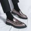 Uomo di lusso cerchi concentrici scarpe in pelle verniciata slip-on gloden mocassini da festa cena mocassino scarpe da lavoro scarpe eleganti nere