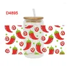 Raamstickers Fruit Thema 3D UV DTF Transfer Sticker voor de 16oz Libbey Bril Wraps Cup Kan DIY Waterdicht Gemakkelijk D4894