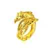 Bagues de cluster 18K Golden Clan Wind Dragon et Phoenix Couple Bague Ouverte Mâle Femelle Bijoux Drop Livraison DHCQZ