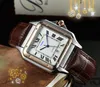 Crime Premium Mens Simple Dial Watches 40mm Quartz Movement Man Time Clock Watch Soft Leather Band Set Auger Square Roman Tank Wristwatch Montre de Luxe Presents