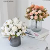 Faux Floral Greenery Artificial Flowers for Scrapbook Silk Hydrangea Vase Home Decor Wedding Bouquet Diy A Cap Christmas Garland Household Products Y240322