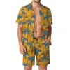 Survêtements pour hommes Collection Hawaii Style de plage 2pcs Ensemble hommes avec impression 3D Costume d'été Collier imprimé à manches courtes Pantalon homme