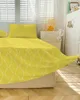 Gonna da letto Copriletto elasticizzato con linea ondulata lunga gialla con federe Coprimaterasso protettore Set di biancheria da letto