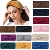 Femmes Twist Noué Bandeaux Boho Doux Couleur Unie Croix Turban Élastique Bandes De Cheveux Femmes Sport Tête Bandeau Wrap Pour Yoga Fitness Accessoires De Cheveux