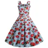 Casual Dresses Sexy Printed Strapless Strawberry Women Vintage Elgant Princess Dress Summer Party Star Style Chic Costume Holiday Story