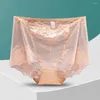 Mutandine da donna L-4XL Intimo di grandi dimensioni Donna Slip sexy trasparenti Vita alta Mutanda in pizzo floreale Traspirante Qualità erotica