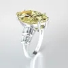 Klusterringar Shipei Jewelry Factory Direct S925 Silver High Carbon Diamond Ring European och American Wish Simple 3 S