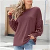 Kvinnor Hoodies Sweatshirts Bluuses Women Autumn Vintage Latern Sleeve Tops Female Retro Round Neck Shirt Ladies Elegant Fashion Casual Otsg4