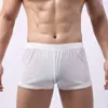 Calzoncillos Boxer de hilo de malla bragas transpirables de cintura media ropa interior fina transparente