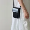 Bolsa feminina aleta telefone bolsa de couro do plutônio versátil moeda bolsa alça ajustável cor sólida feminino ao ar livre namoro