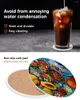 Tapis de table Mexique Sous-verres alimentaires colorés Ensemble en céramique Rond Absorbant Boisson Café Thé Tasse Napperons Tapis